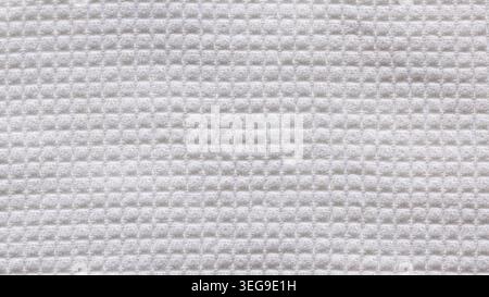 White waffle weave cotton fabric texture for a clean minimal textile background Stock Photo