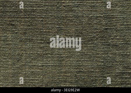 Dark olive green ribbed carpet textile texture with tight loop weave pattern Stock Photo