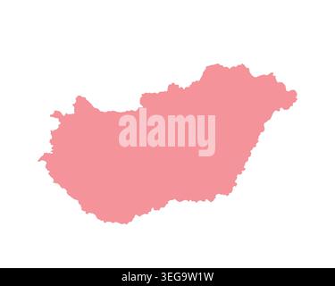 Map of Hungary, sign silhouette. World Map Globe. Vector Illustration isolated on white background. Europe continent Stock Vector