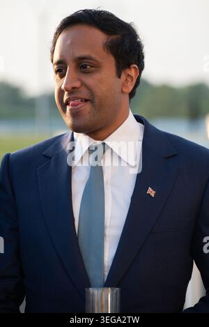 Reform UK Home Affairs spokesperson, Zia Yusuf, arrives for a speech at Chelmsford Race Track. Credit: Will Colebourne Stock Photo