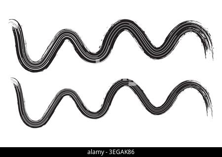 Grunge brush arrow set with distressed texture for direction and design elements Stock Vector