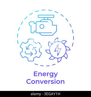 Energy conversion blue gradient concept icon Stock Vector
