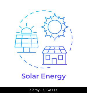 Solar energy blue gradient concept icon Stock Vector