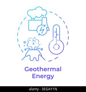 Geothermal energy blue gradient concept icon Stock Vector