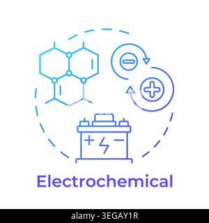 Electrochemical blue gradient concept icon Stock Vector