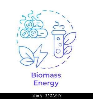 Biomass energy blue gradient concept icon Stock Vector