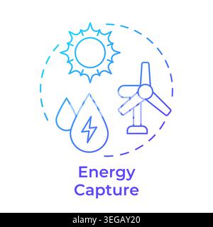 Energy capture blue gradient concept icon Stock Vector