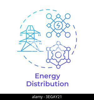 Energy distribution blue gradient concept icon Stock Vector