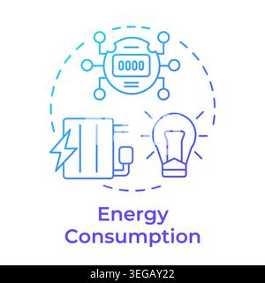 Energy consumption blue gradient concept icon Stock Vector
