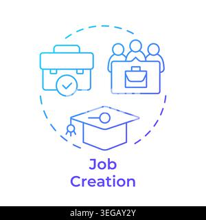 Job creation blue gradient concept icon Stock Vector