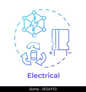 Electrical blue gradient concept icon Stock Vector