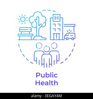 Public health blue gradient concept icon Stock Vector