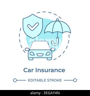 Car insurance soft blue concept icon Stock Vector