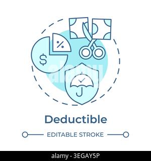 Deductible soft blue concept icon Stock Vector