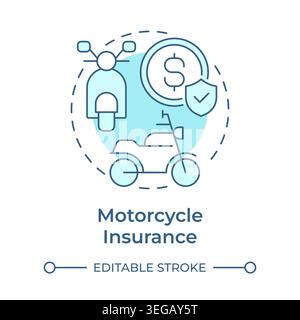 Motorcycle insurance soft blue concept icon Stock Vector