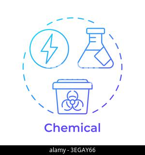Chemical blue gradient concept icon Stock Vector