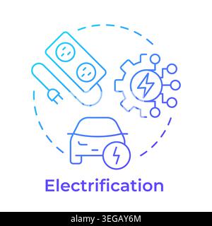 Electrification blue gradient concept icon Stock Vector