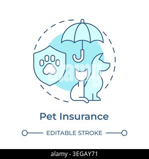 Pet insurance soft blue concept icon Stock Vector