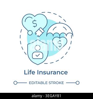 Life insurance soft blue concept icon Stock Vector
