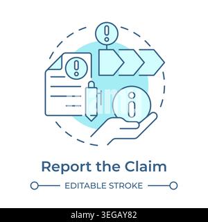 Report the claim soft blue concept icon Stock Vector