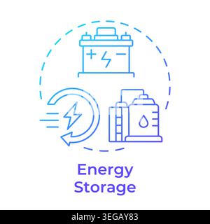 Energy storage blue gradient concept icon Stock Vector