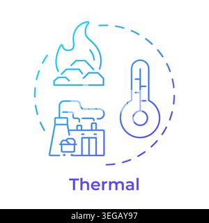 Thermal blue gradient concept icon Stock Vector