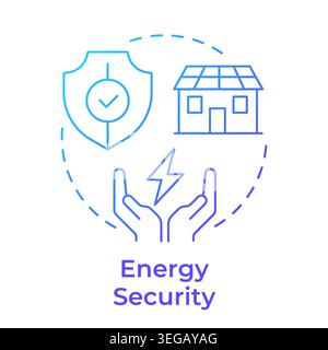 Energy security blue gradient concept icon Stock Vector