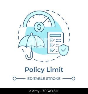 Policy limit soft blue concept icon Stock Vector