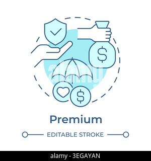 Premium soft blue concept icon Stock Vector