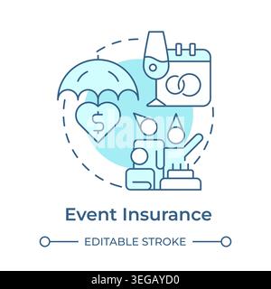 Event insurance soft blue concept icon Stock Vector