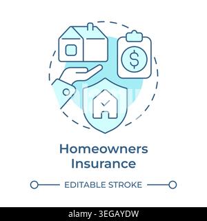 Homeowners insurance soft blue concept icon Stock Vector