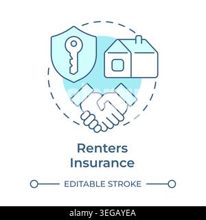 Renters insurance soft blue concept icon Stock Vector
