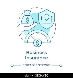 Business insurance soft blue concept icon Stock Vector