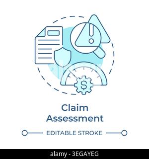 Claim assessment soft blue concept icon Stock Vector