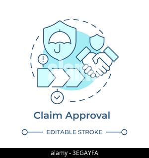 Claim approval soft blue concept icon Stock Vector