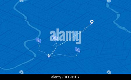 Ordering taxi online with app nearby to your location. Map navigation concept. City map and taxi car. Internet cab car service in application. Vector Stock Vector