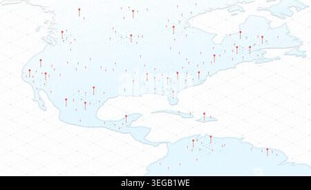 GPS pins on map. Transportation delivery, map location. Abstract navigation plan of urban area. Generic city map with signs. Isometric location Stock Vector