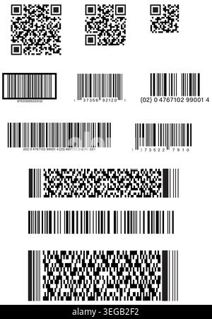 Assorted Fake Bar Codes Collection I Stock Vector