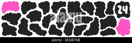Set with 24 simple wavy organic shapes. Stock Vector