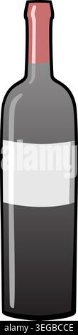 Wine Bottle - pastel Stock Vector