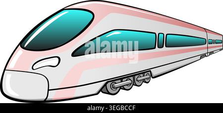 Speed Train - pastel Stock Vector