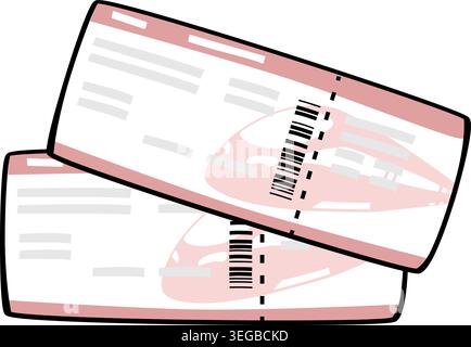 Train Tickets - pastel Stock Vector