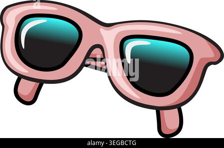 Sunglasses Closed - pastel Stock Vector