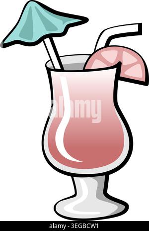 Beach Drink - pastel Stock Vector