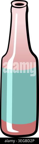 Glass Beer Bottle - pastel Stock Vector