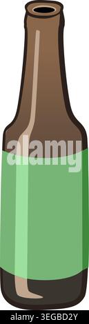 Glass Beer Bottle - full color Stock Vector