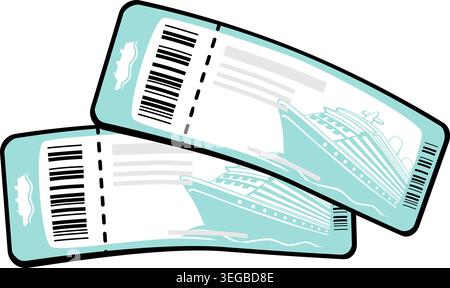 Cruise Tickets - pastel Stock Vector