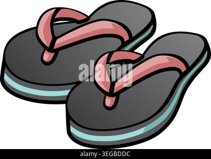 Flip Flops - pastel Stock Vector