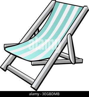 Beach Chair Wood - pastel Stock Vector