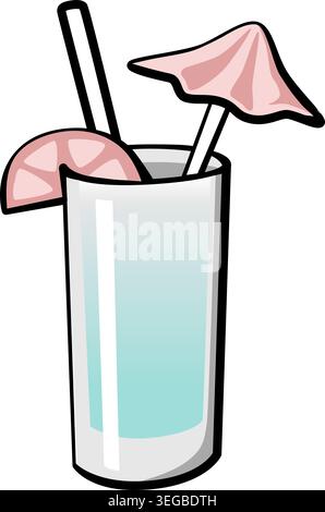 Beach Drink 2 - pastel Stock Vector